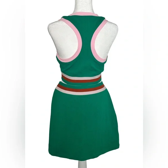 Beach Riot by Anthropologie Teal and Pink Knit Tennis Set - Picture 5 of 10